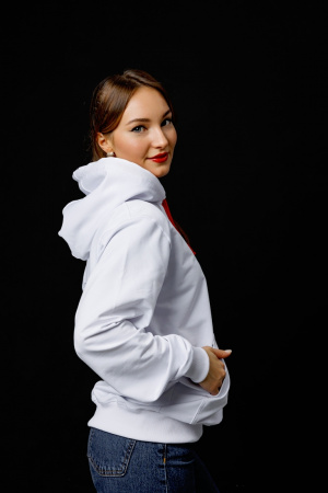 детальная картинка Толстовка HoodyStep White Толстовка Худи  Толстовка HoodyStep White фото в интернет-магазине швейной фабрики "Нарпи"